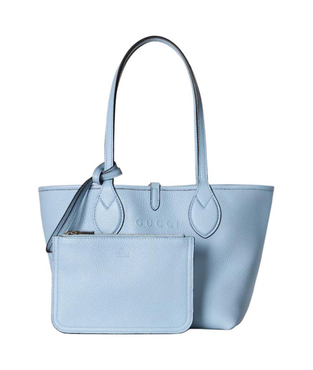 GUCCI Голубая кожаная сумка тоут, фото 2