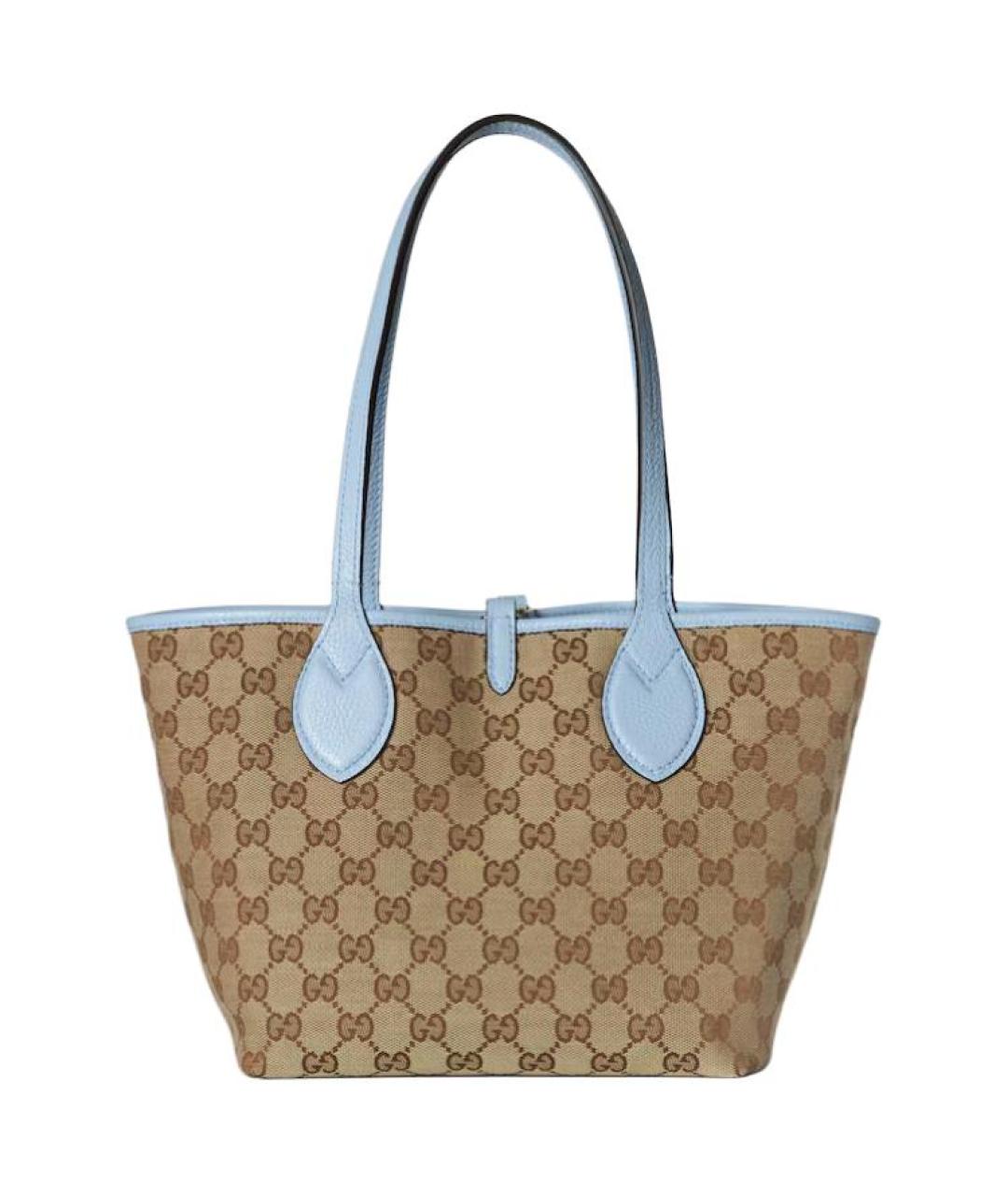 GUCCI Голубая кожаная сумка тоут, фото 6