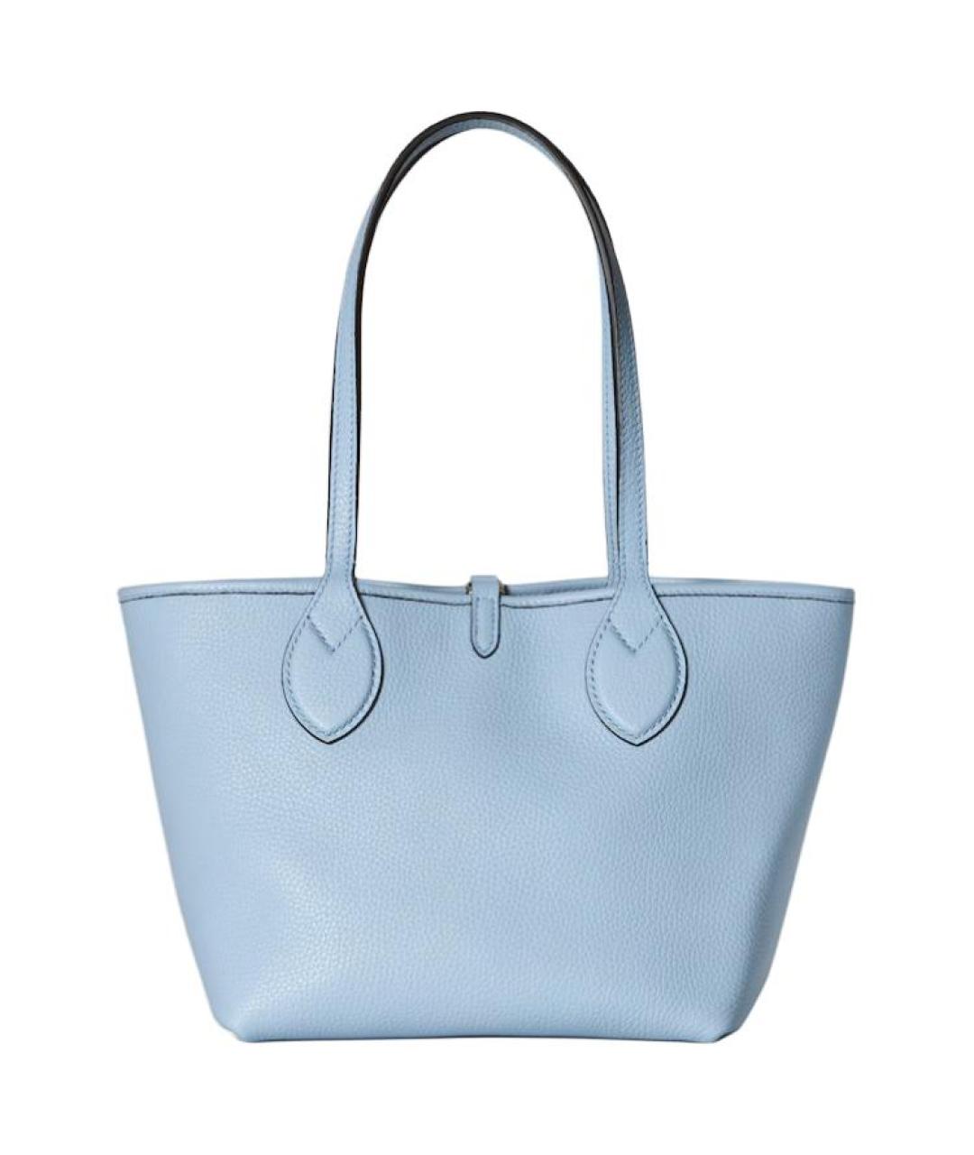 GUCCI Голубая кожаная сумка тоут, фото 5