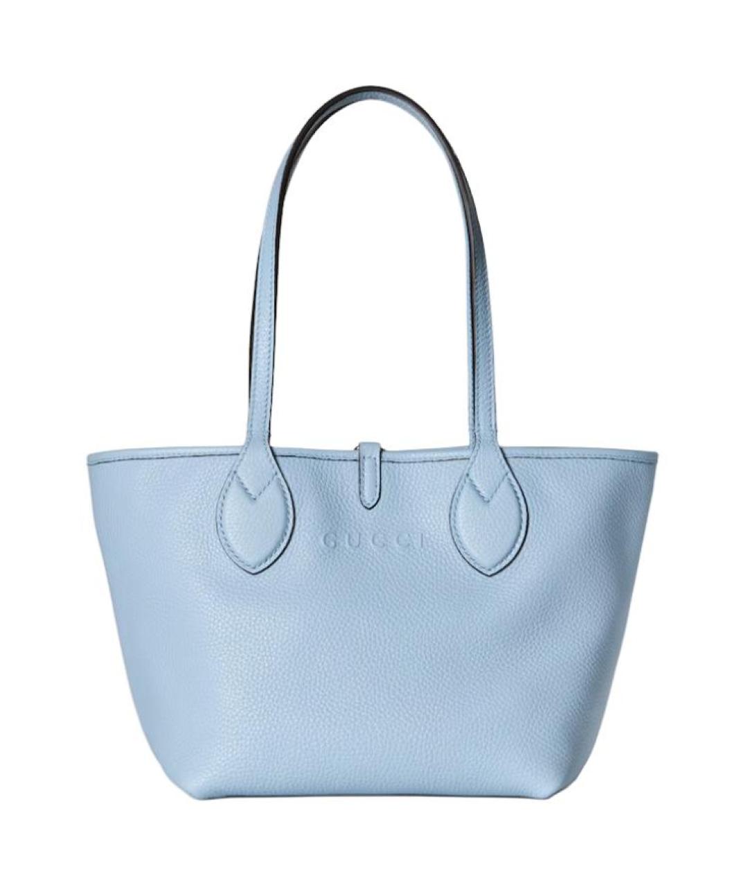 GUCCI Голубая кожаная сумка тоут, фото 1