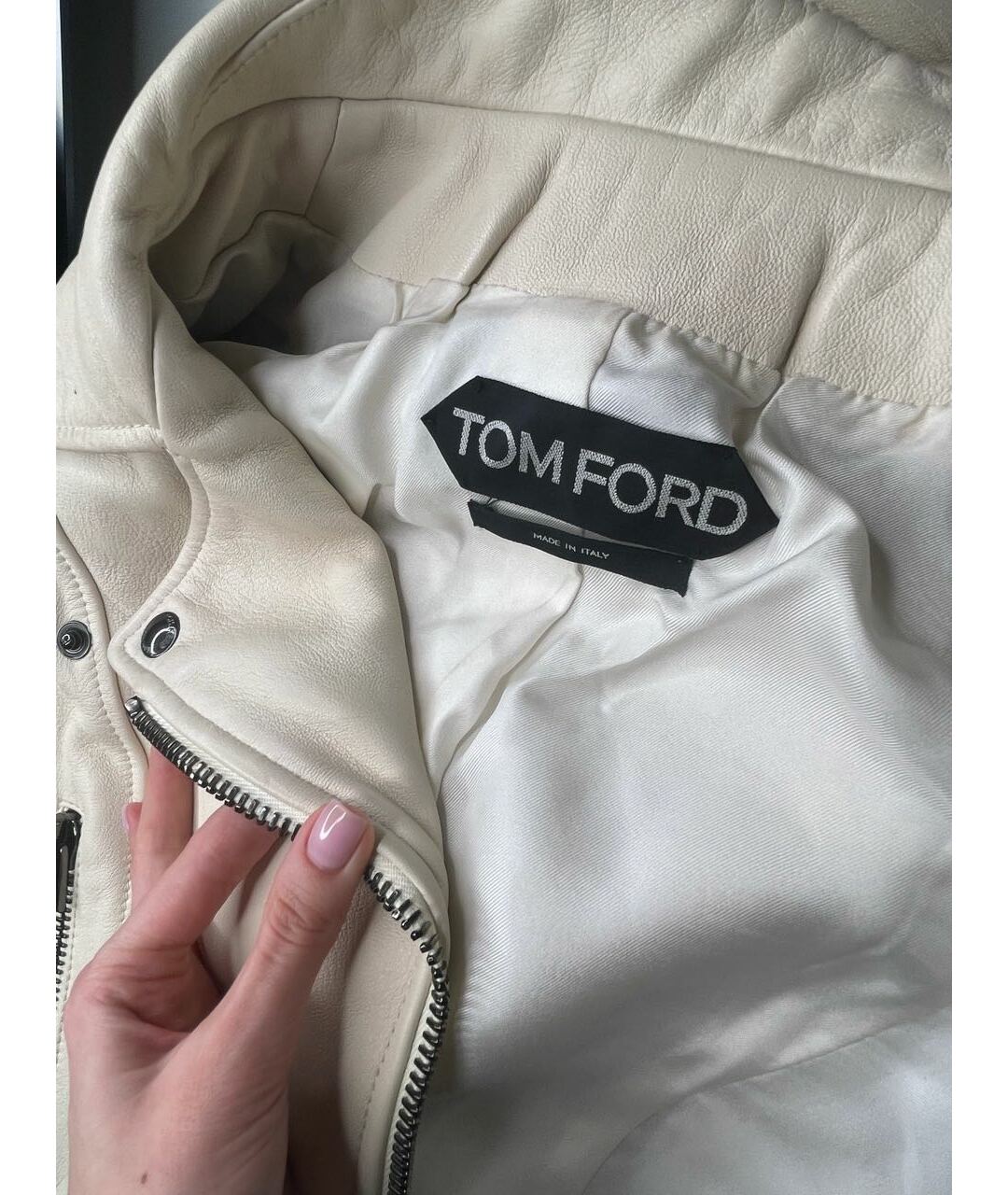 TOM FORD Белая кожаная куртка, фото 3