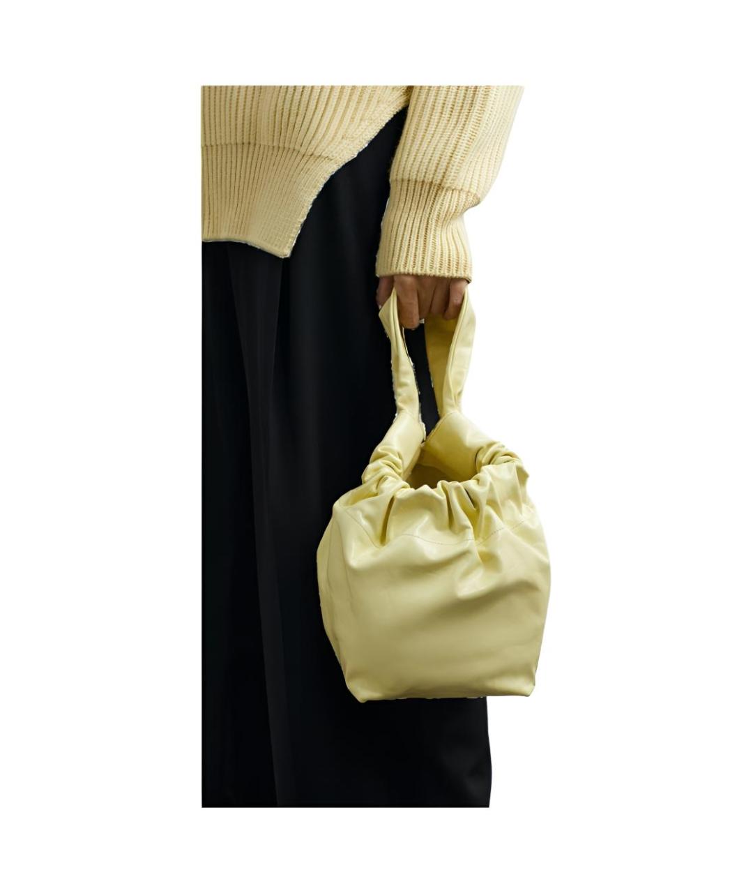 JIL SANDER Желтая сумка с короткими ручками, фото 6
