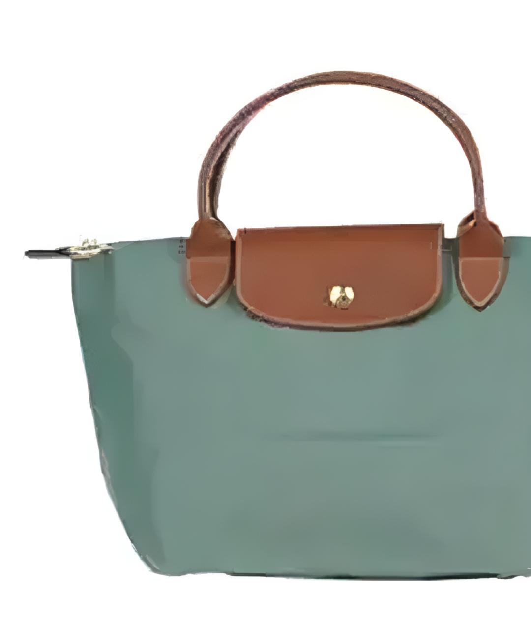 LONGCHAMP Бирюзовая тканевая сумка с короткими ручками, фото 2