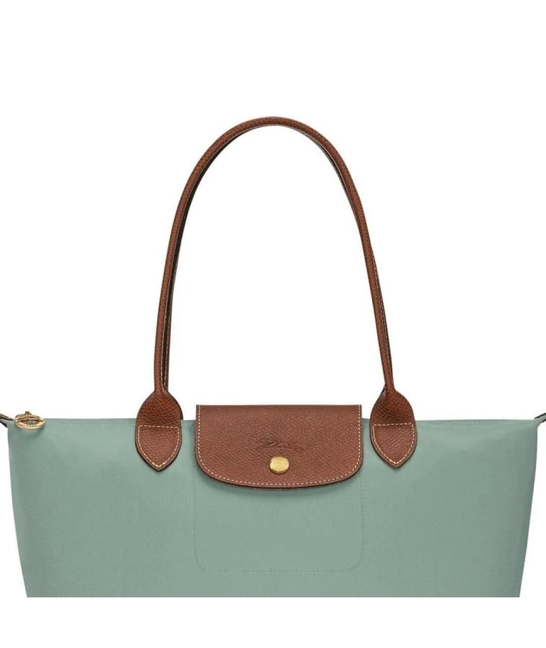 LONGCHAMP Бирюзовая тканевая сумка с короткими ручками, фото 3