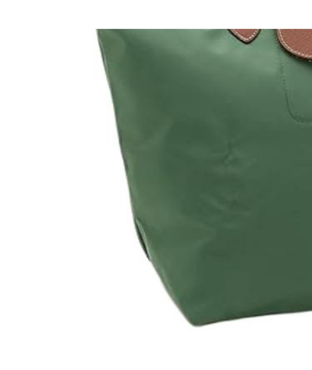 LONGCHAMP Зеленая тканевая сумка с короткими ручками, фото 3