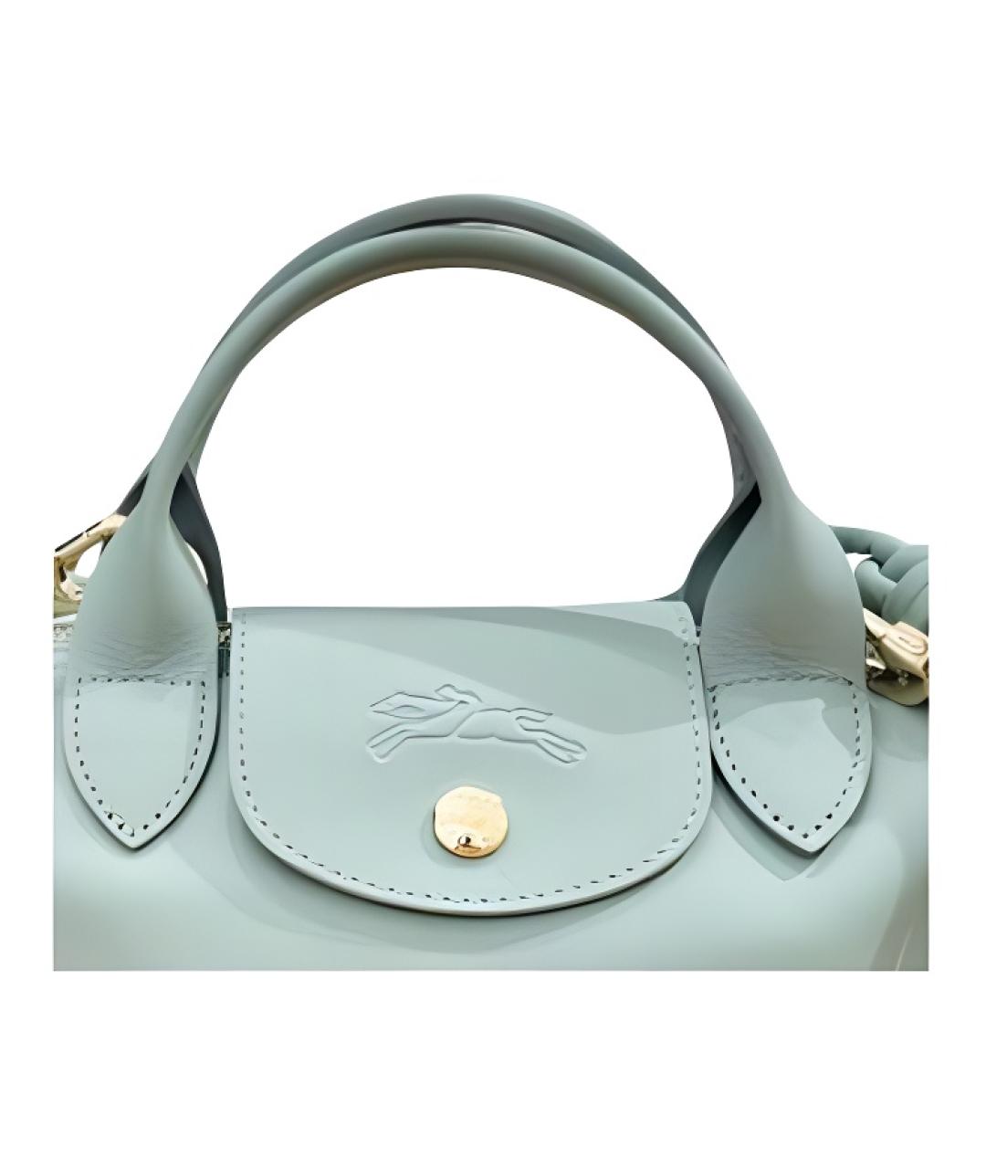 LONGCHAMP Зеленая кожаная сумка с короткими ручками, фото 4