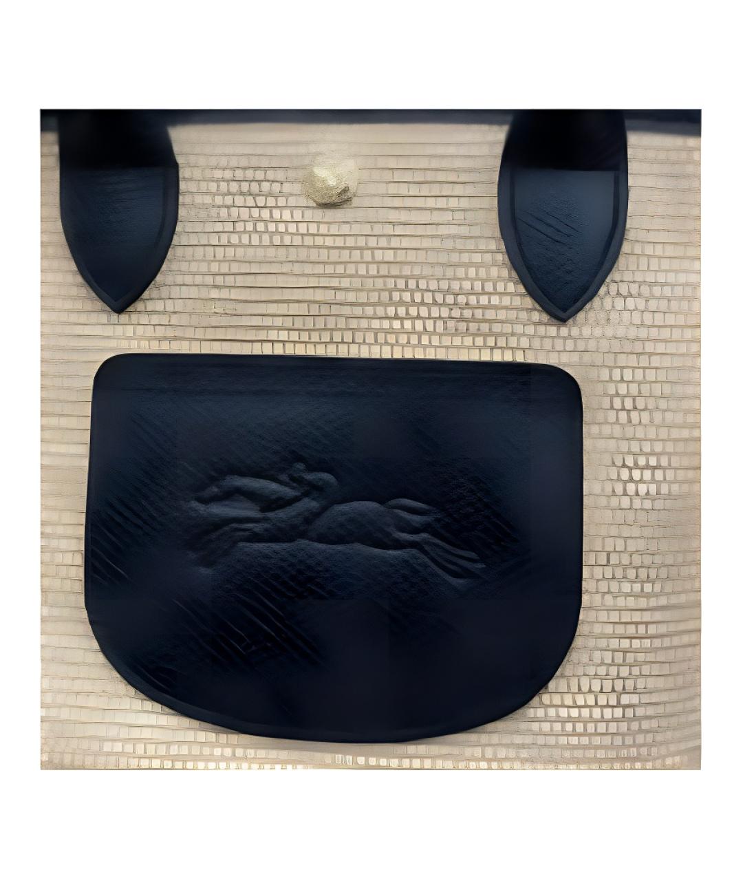 LONGCHAMP Черная хлопковая сумка с короткими ручками, фото 2