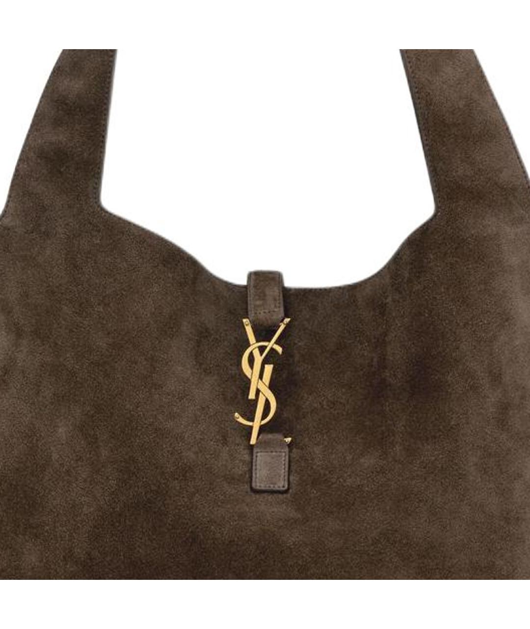 SAINT LAURENT Коричневая сумка с короткими ручками, фото 6
