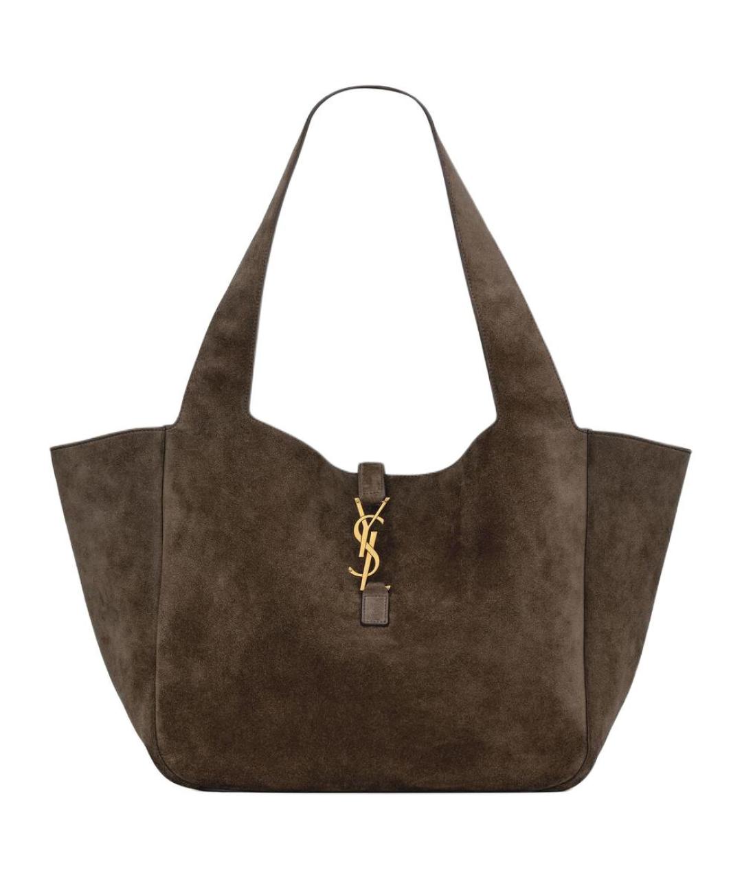 SAINT LAURENT Коричневая сумка с короткими ручками, фото 1