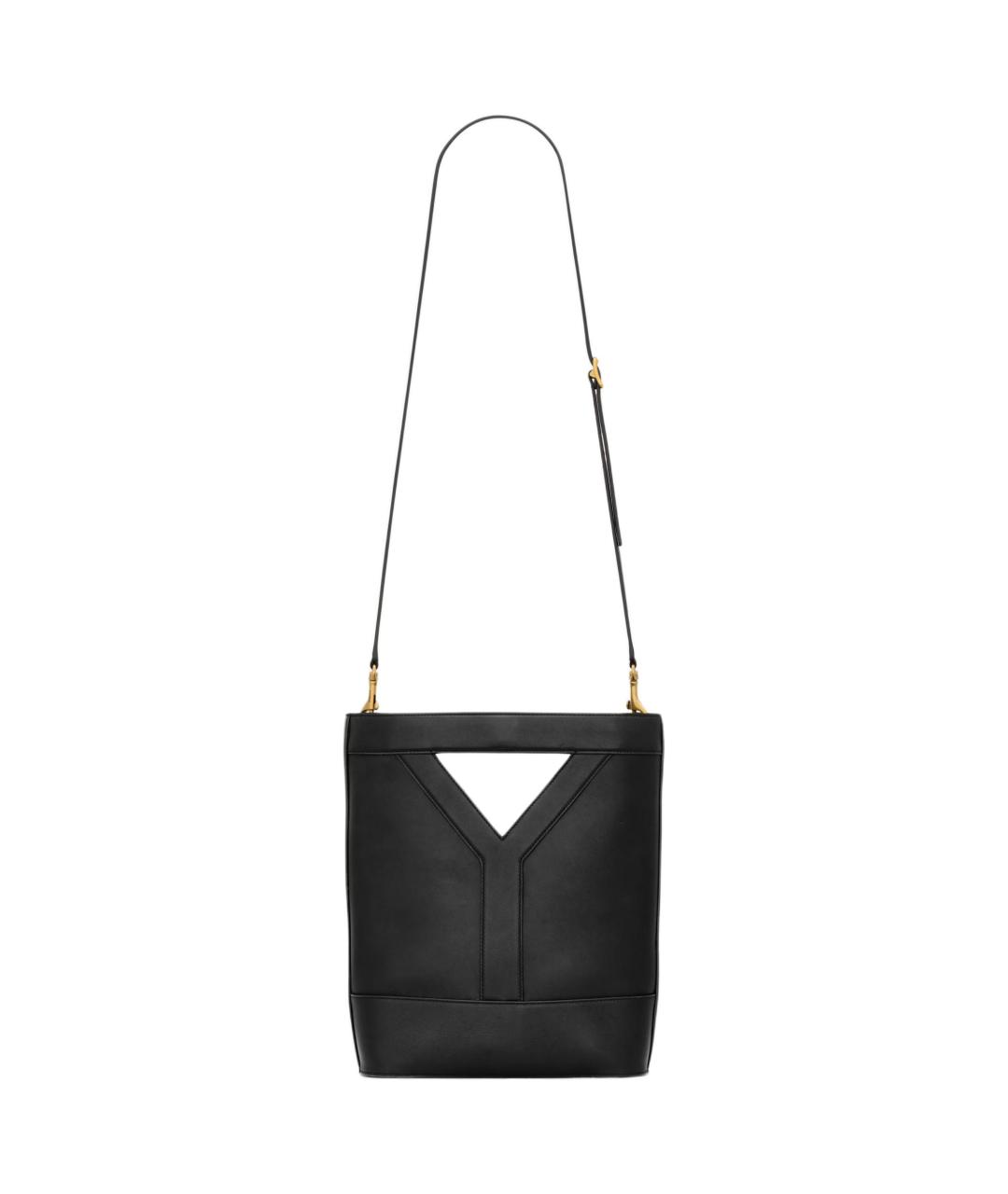 SAINT LAURENT Черная кожаная сумка с короткими ручками, фото 5