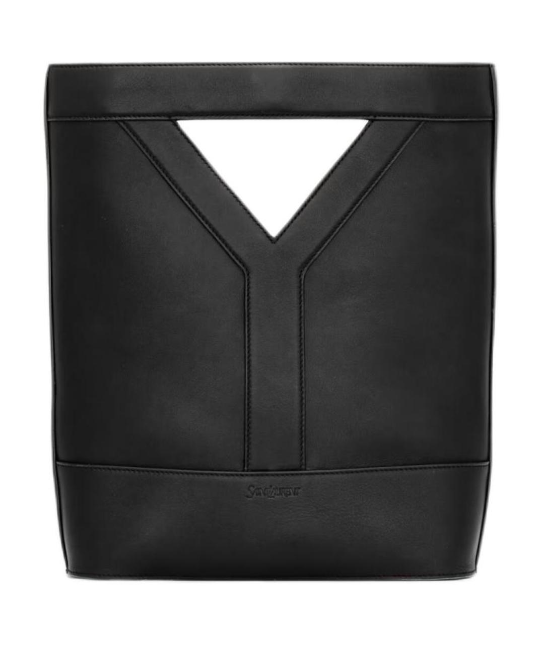 SAINT LAURENT Черная кожаная сумка с короткими ручками, фото 1