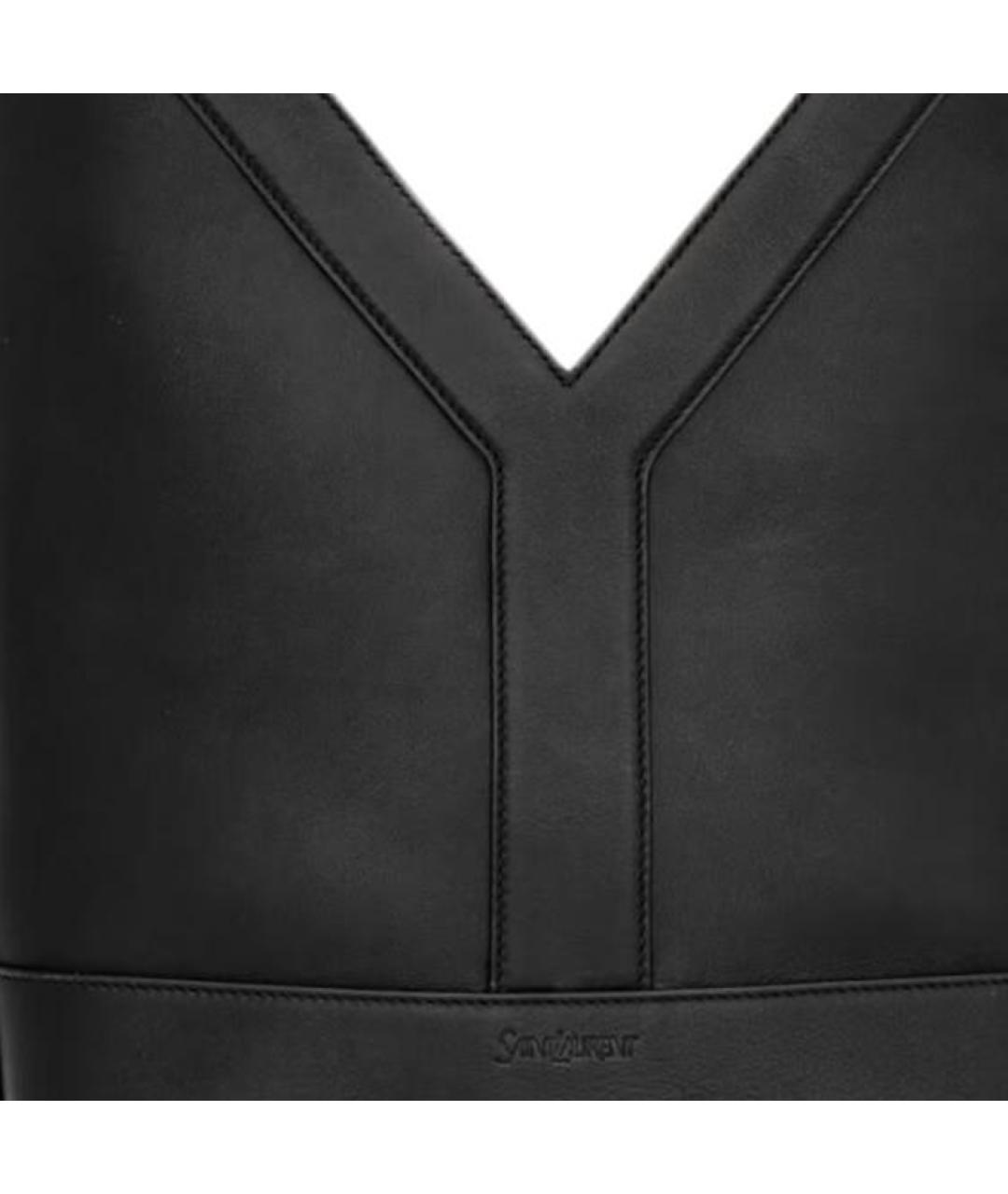 SAINT LAURENT Черная кожаная сумка с короткими ручками, фото 6