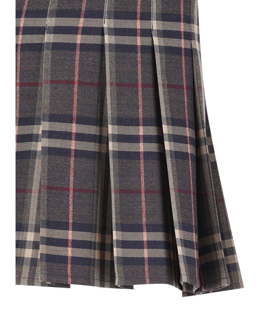 BURBERRY Серая шерстяная юбка миди, фото 3