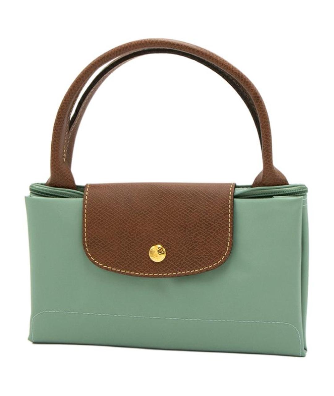 LONGCHAMP Зеленая тканевая сумка с короткими ручками, фото 5