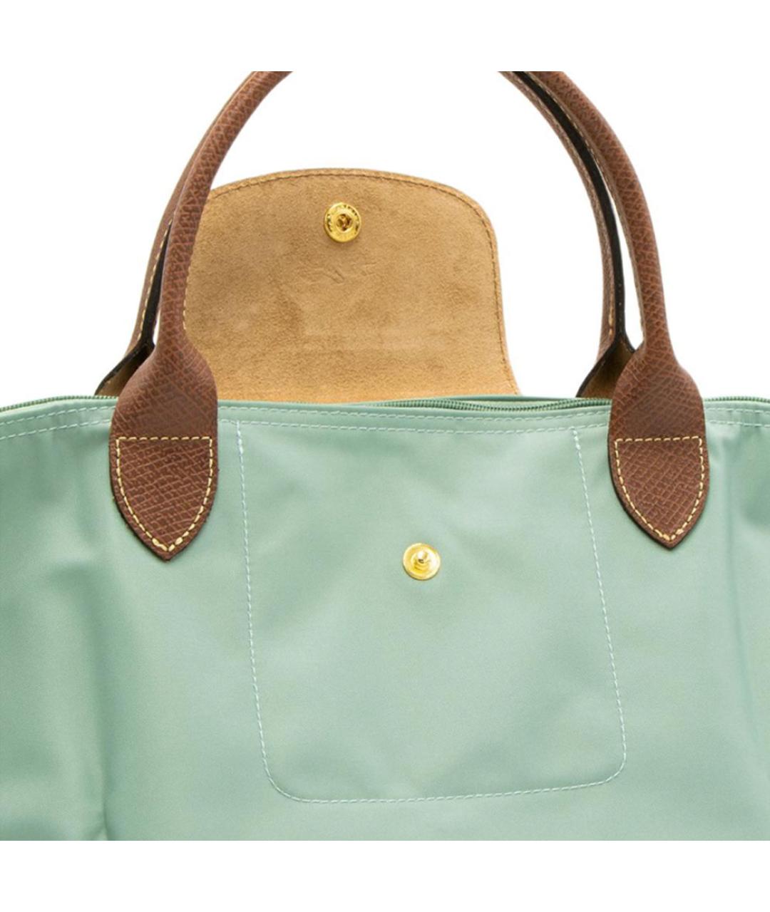 LONGCHAMP Зеленая тканевая сумка с короткими ручками, фото 6