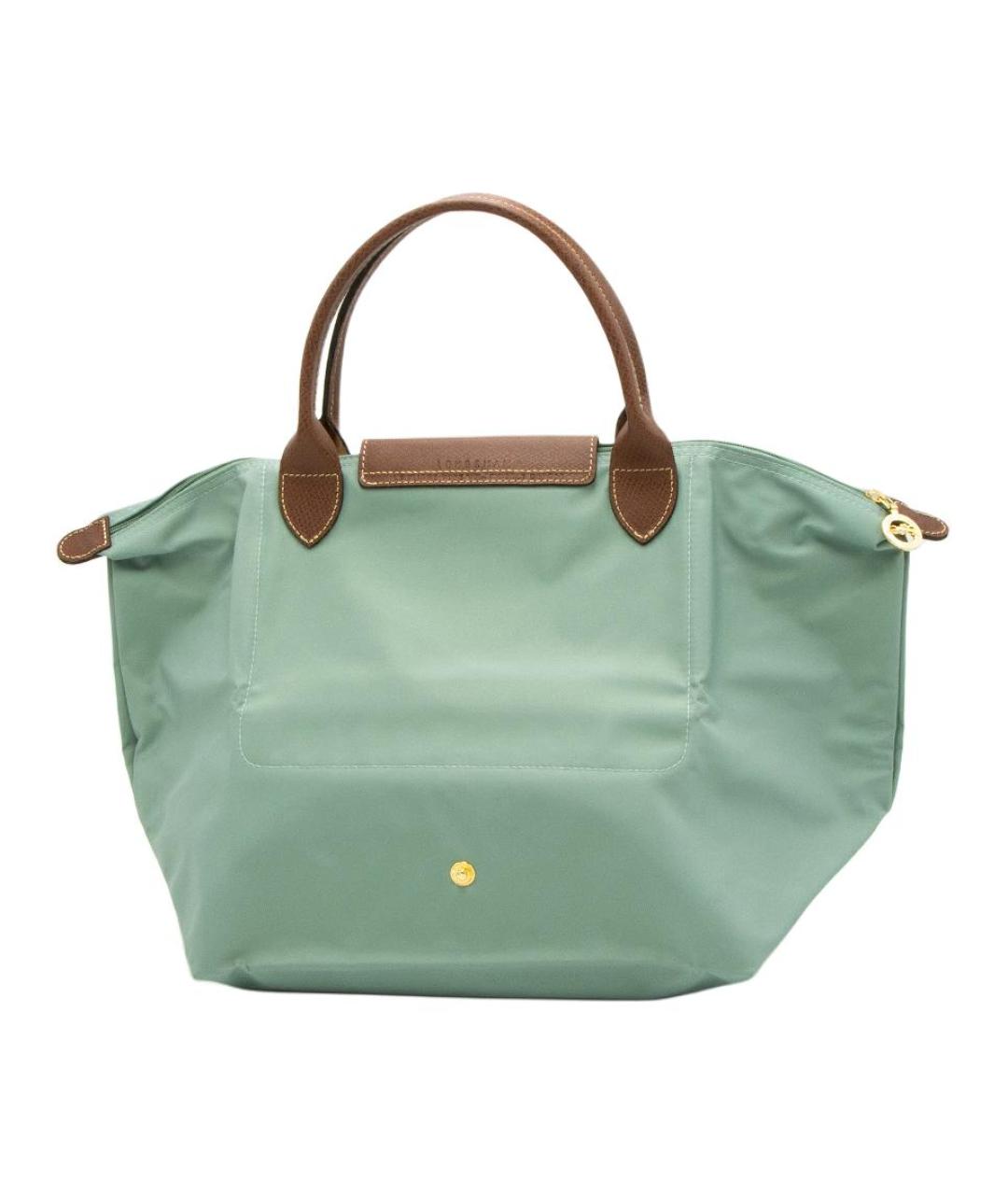 LONGCHAMP Зеленая тканевая сумка с короткими ручками, фото 3