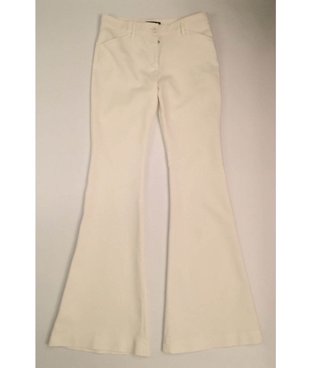 DOLCE&GABBANA Белые хлопко-эластановые брюки широкие, фото 7