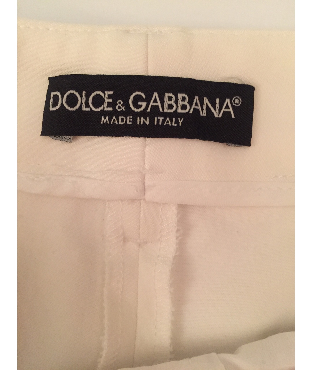 DOLCE&GABBANA Белые хлопко-эластановые брюки широкие, фото 5