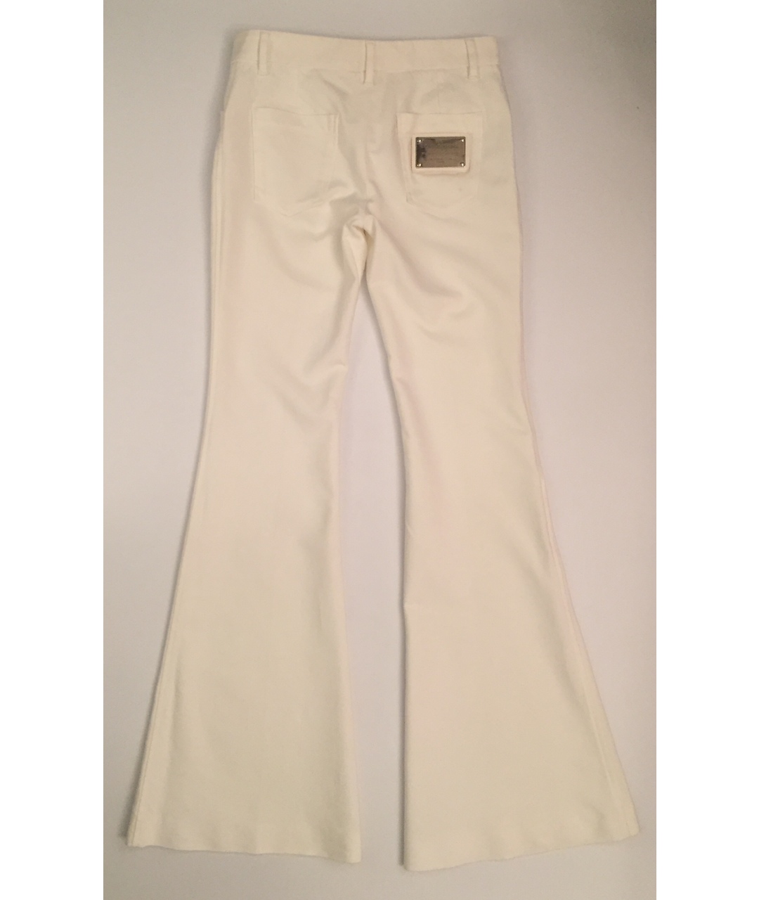 DOLCE&GABBANA Белые хлопко-эластановые брюки широкие, фото 2