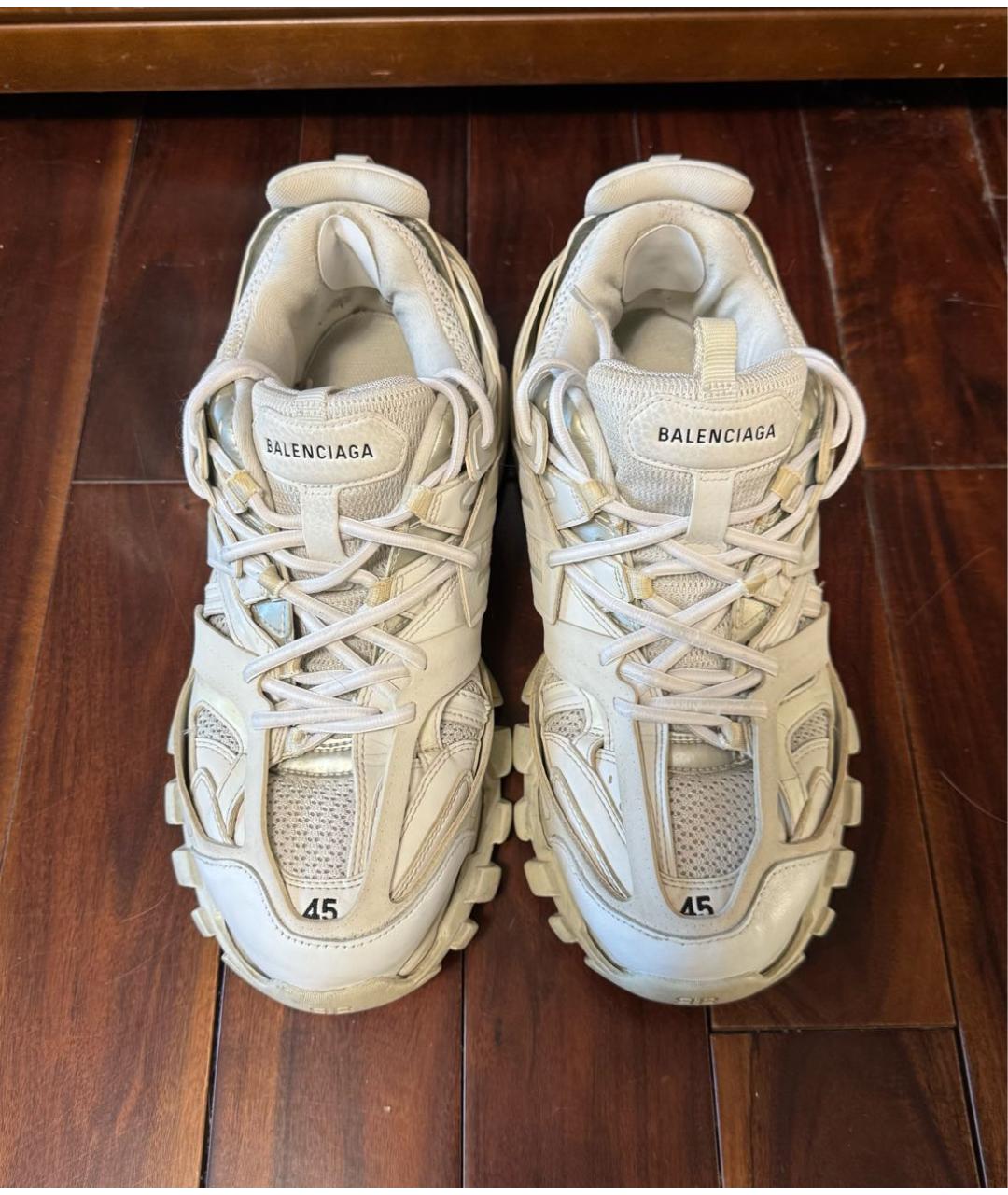 BALENCIAGA Белые кожаные низкие кроссовки / кеды, фото 2