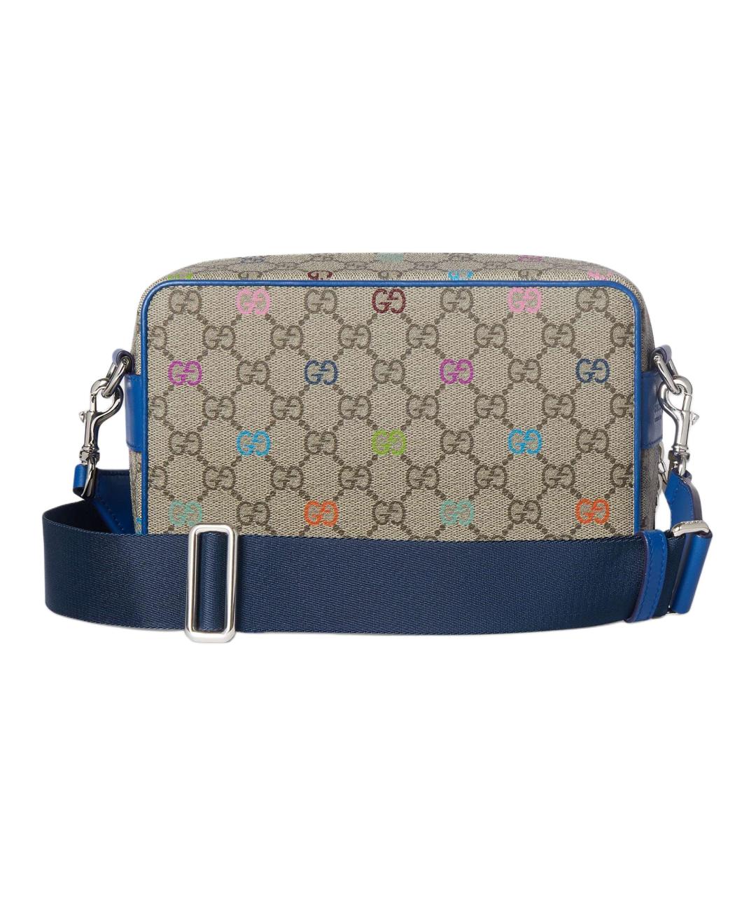 GUCCI Коричневая сумка на плечо из канвы, фото 4