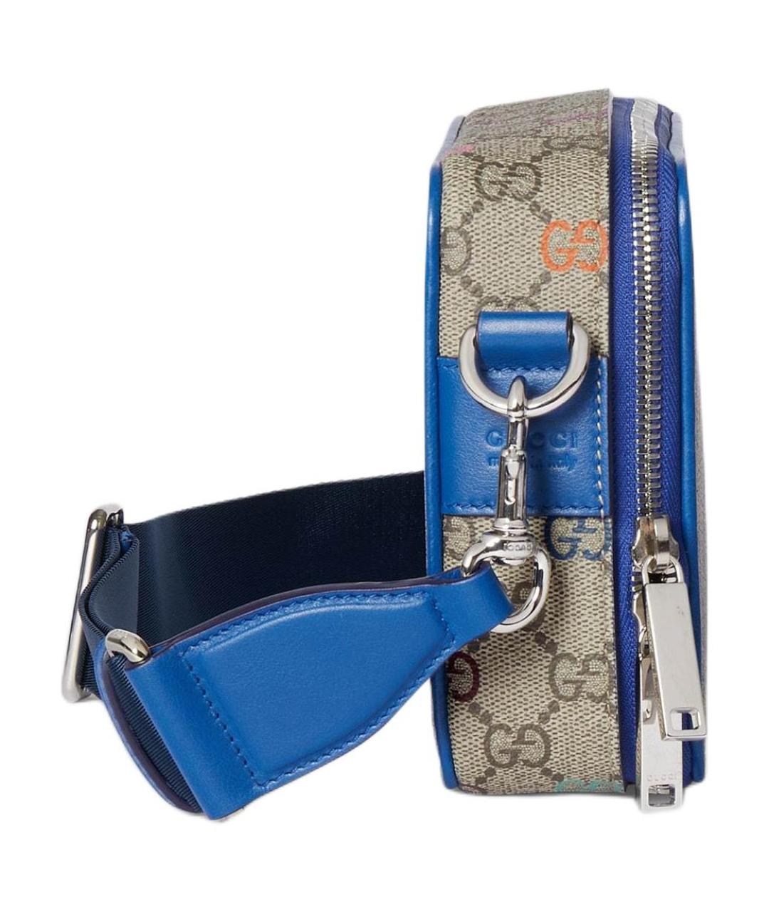 GUCCI Коричневая сумка на плечо из канвы, фото 3