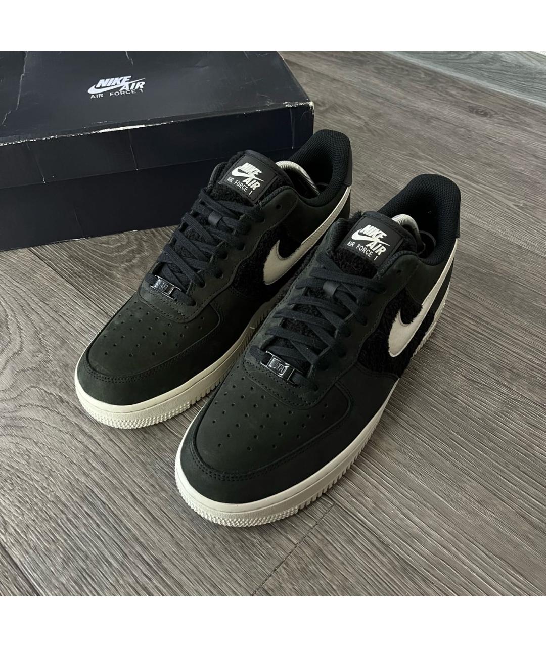 NIKE Антрацитовые нубуковые низкие кроссовки / кеды, фото 7