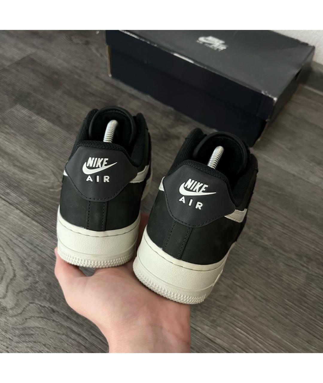 NIKE Антрацитовые нубуковые низкие кроссовки / кеды, фото 3