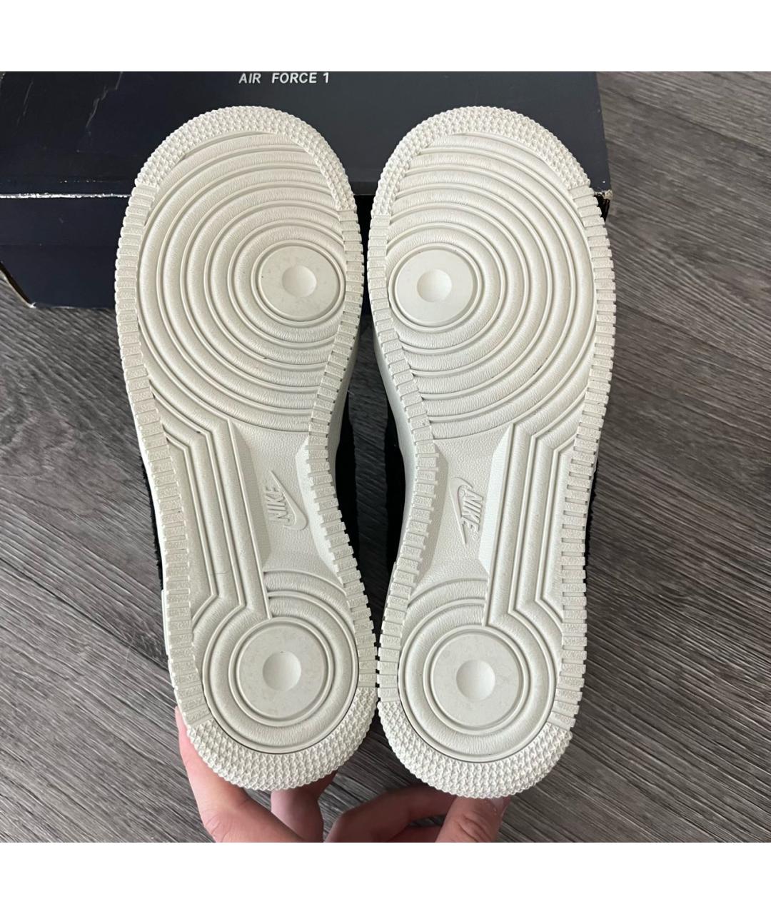 NIKE Антрацитовые нубуковые низкие кроссовки / кеды, фото 5