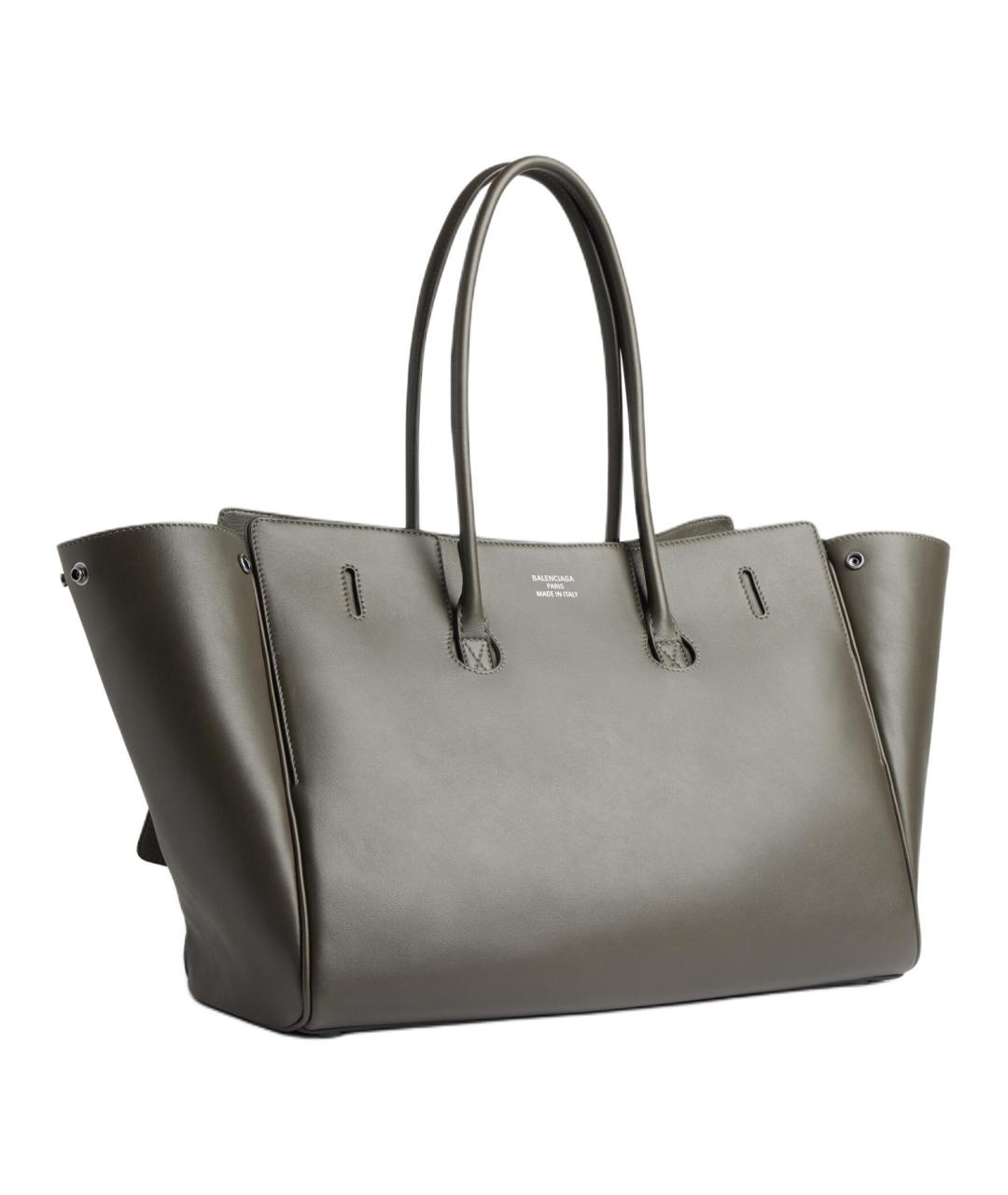 BALENCIAGA Серая кожаная сумка с короткими ручками, фото 3