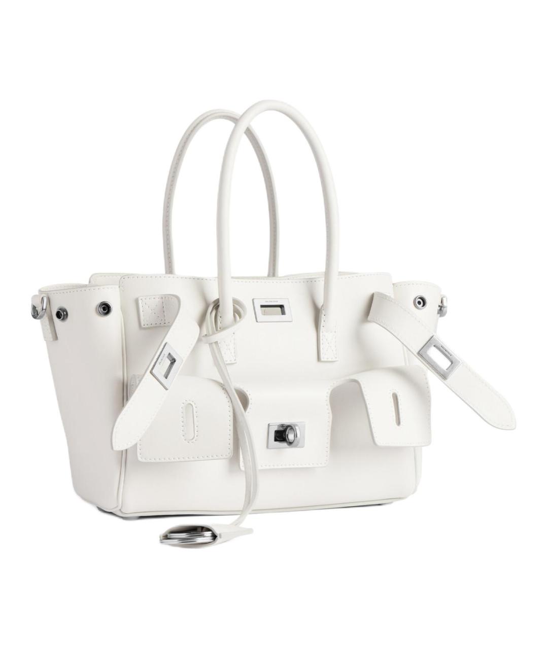 BALENCIAGA Белая кожаная сумка через плечо, фото 3