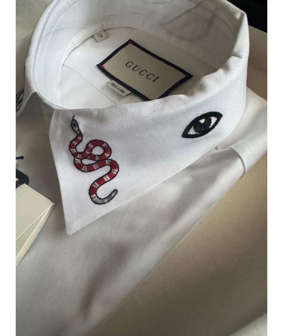 GUCCI Белая хлопко-лиоцелловая классическая рубашка, фото 7