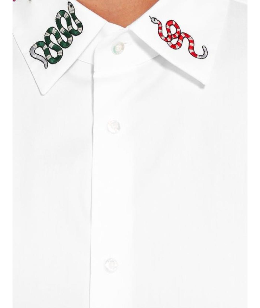 GUCCI Белая хлопко-лиоцелловая классическая рубашка, фото 3