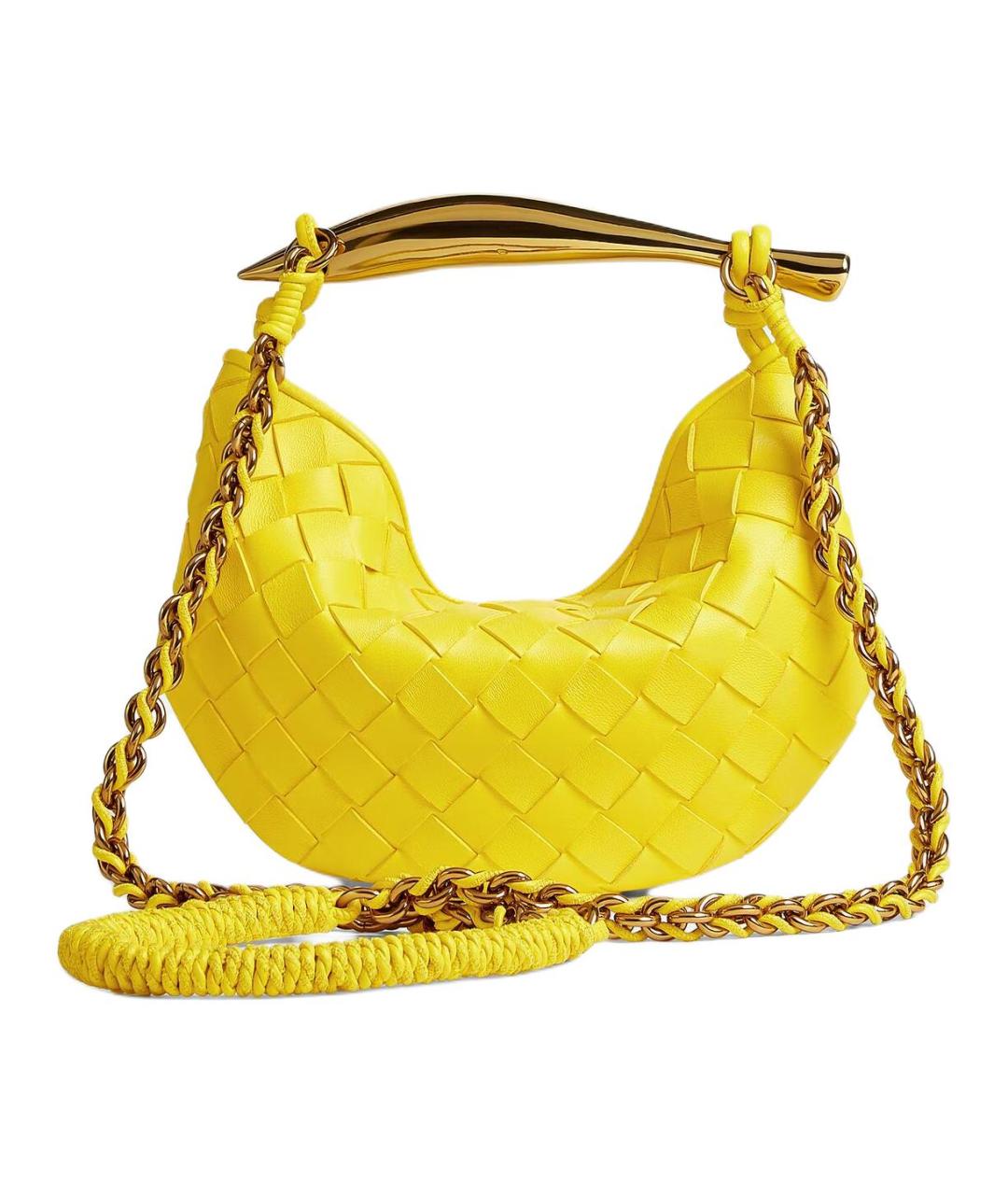 BOTTEGA VENETA Желтая сумка через плечо, фото 4