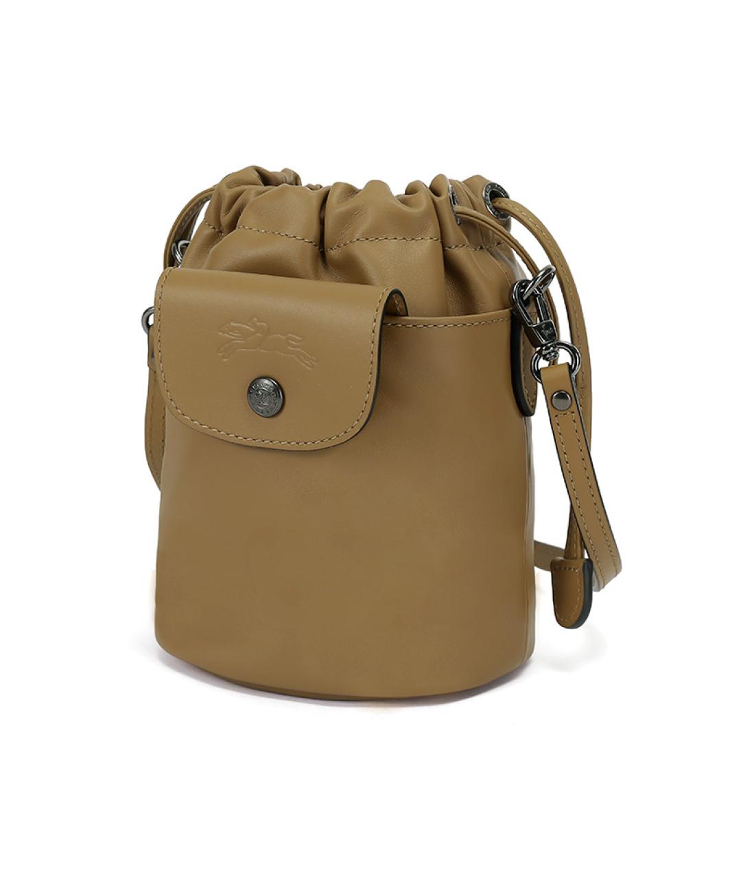 LONGCHAMP Коричневая кожаная сумка через плечо, фото 2