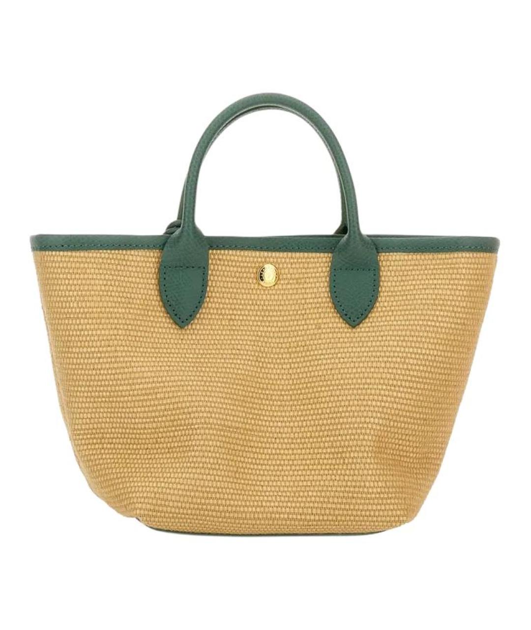 LONGCHAMP Зеленая пелетеная сумка с короткими ручками, фото 5