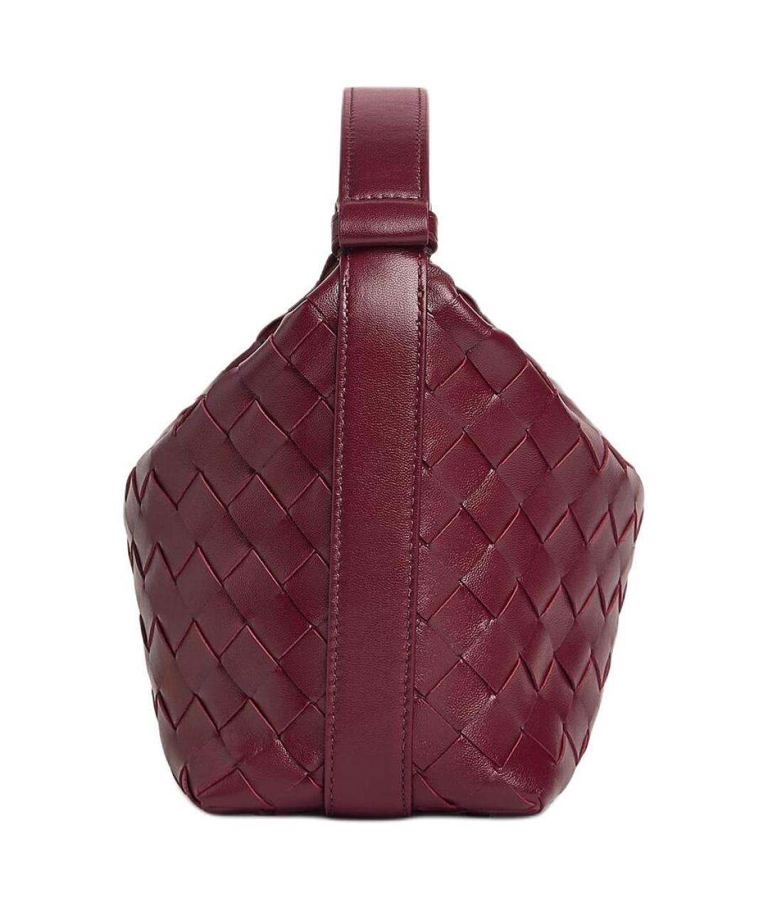 BOTTEGA VENETA Бордовая кожаная сумка с короткими ручками, фото 2