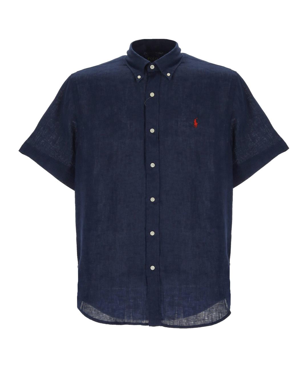 POLO RALPH LAUREN Темно-синяя льняная кэжуал рубашка, фото 1