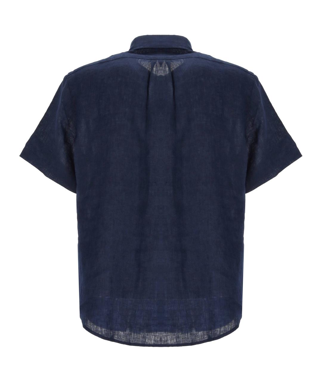 POLO RALPH LAUREN Темно-синяя льняная кэжуал рубашка, фото 3