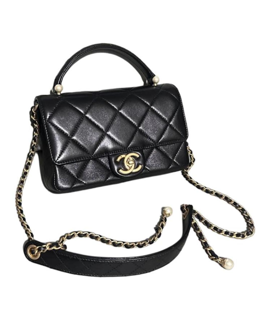 CHANEL Черная кожаная сумка через плечо, фото 4