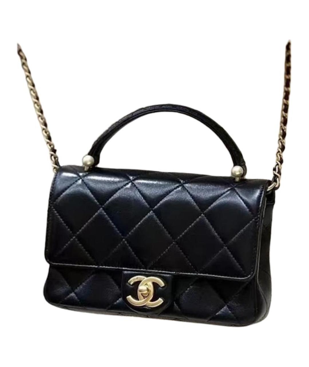 CHANEL Черная кожаная сумка через плечо, фото 3
