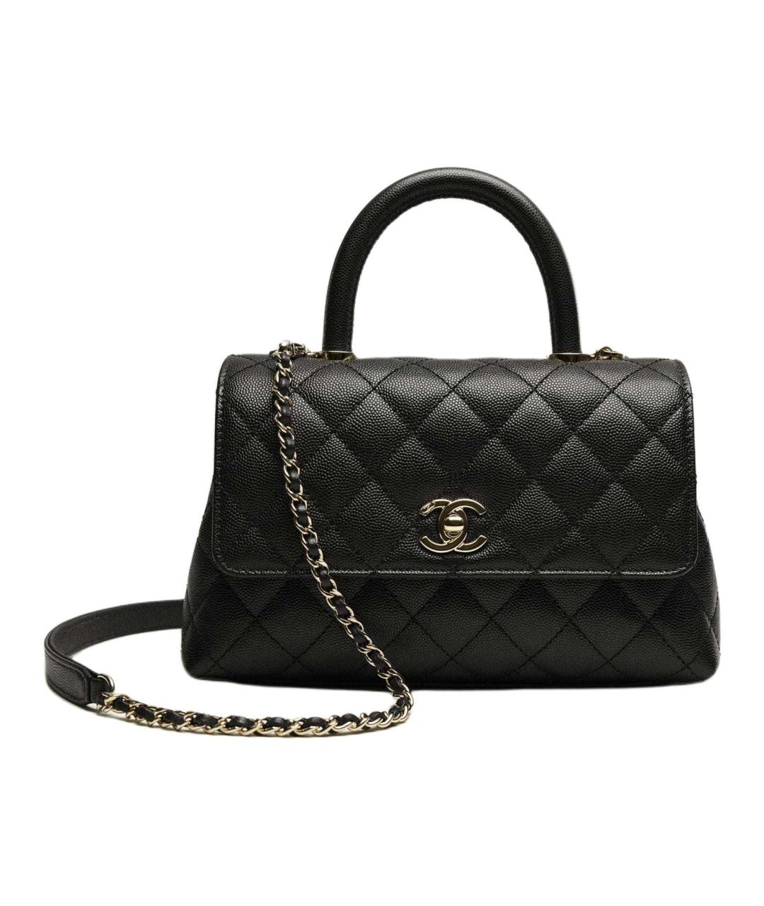 CHANEL Черная кожаная сумка через плечо, фото 2