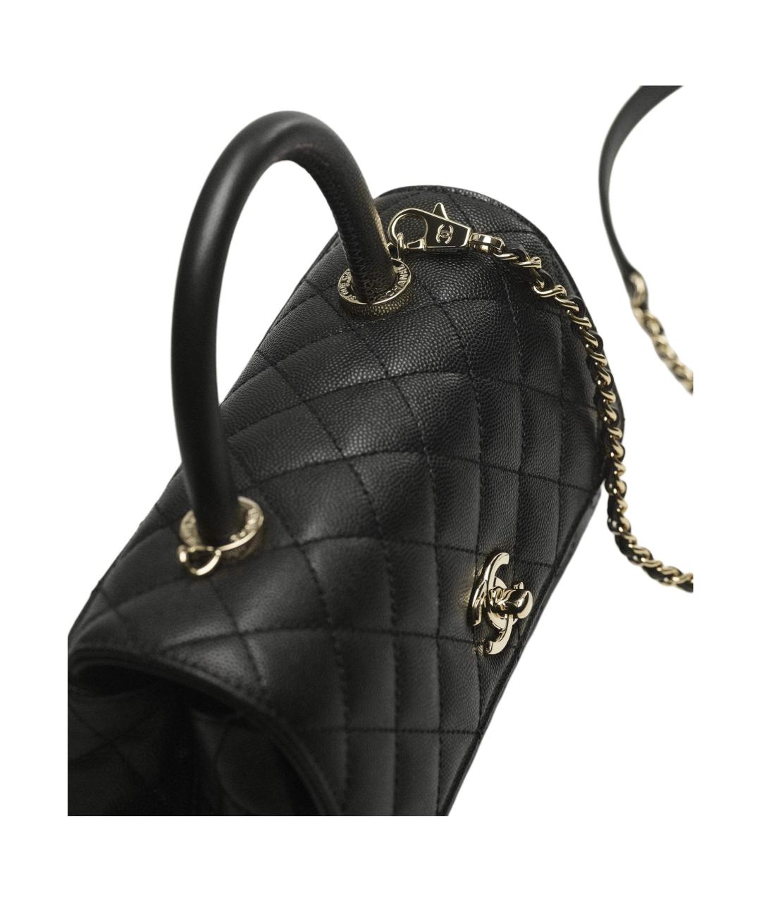 CHANEL Черная кожаная сумка через плечо, фото 5
