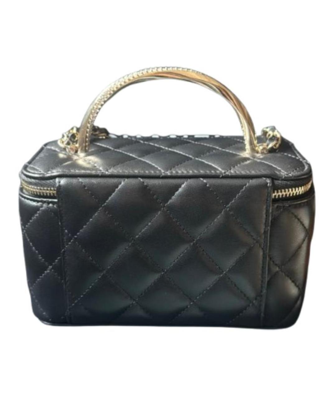 CHANEL Черная кожаная сумка с короткими ручками, фото 3