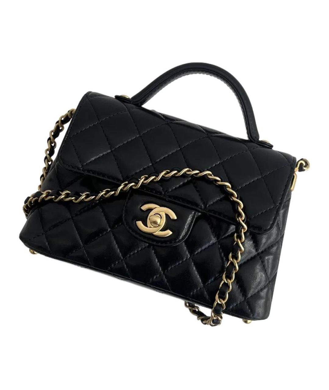 CHANEL Черная кожаная сумка через плечо, фото 4