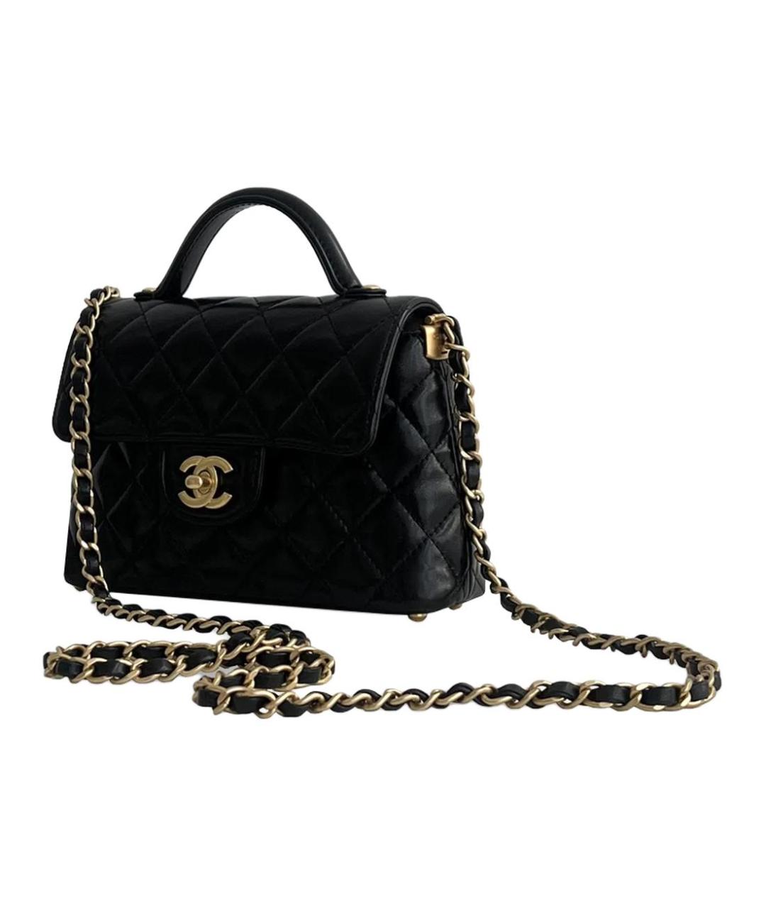 CHANEL Черная кожаная сумка через плечо, фото 1