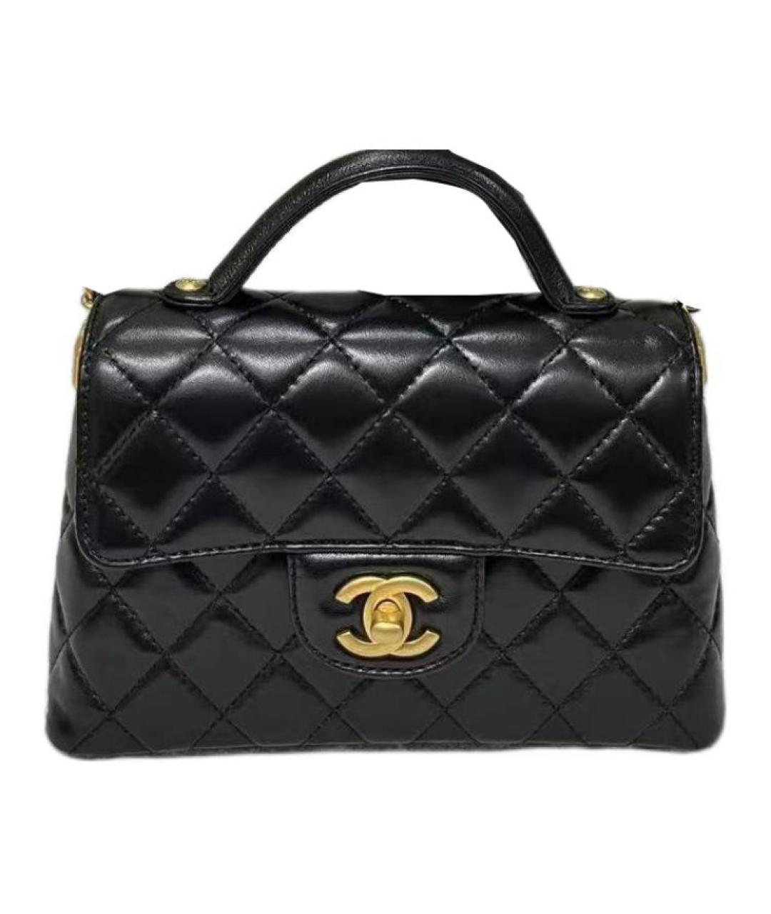 CHANEL Черная кожаная сумка через плечо, фото 2