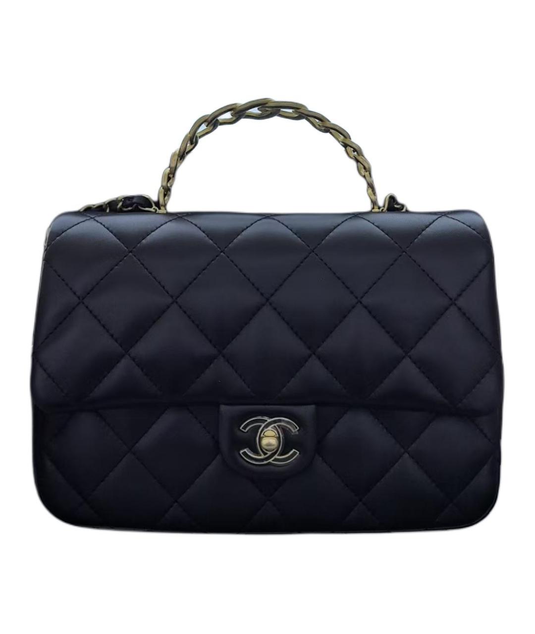 CHANEL Темно-синяя сумка с короткими ручками, фото 1