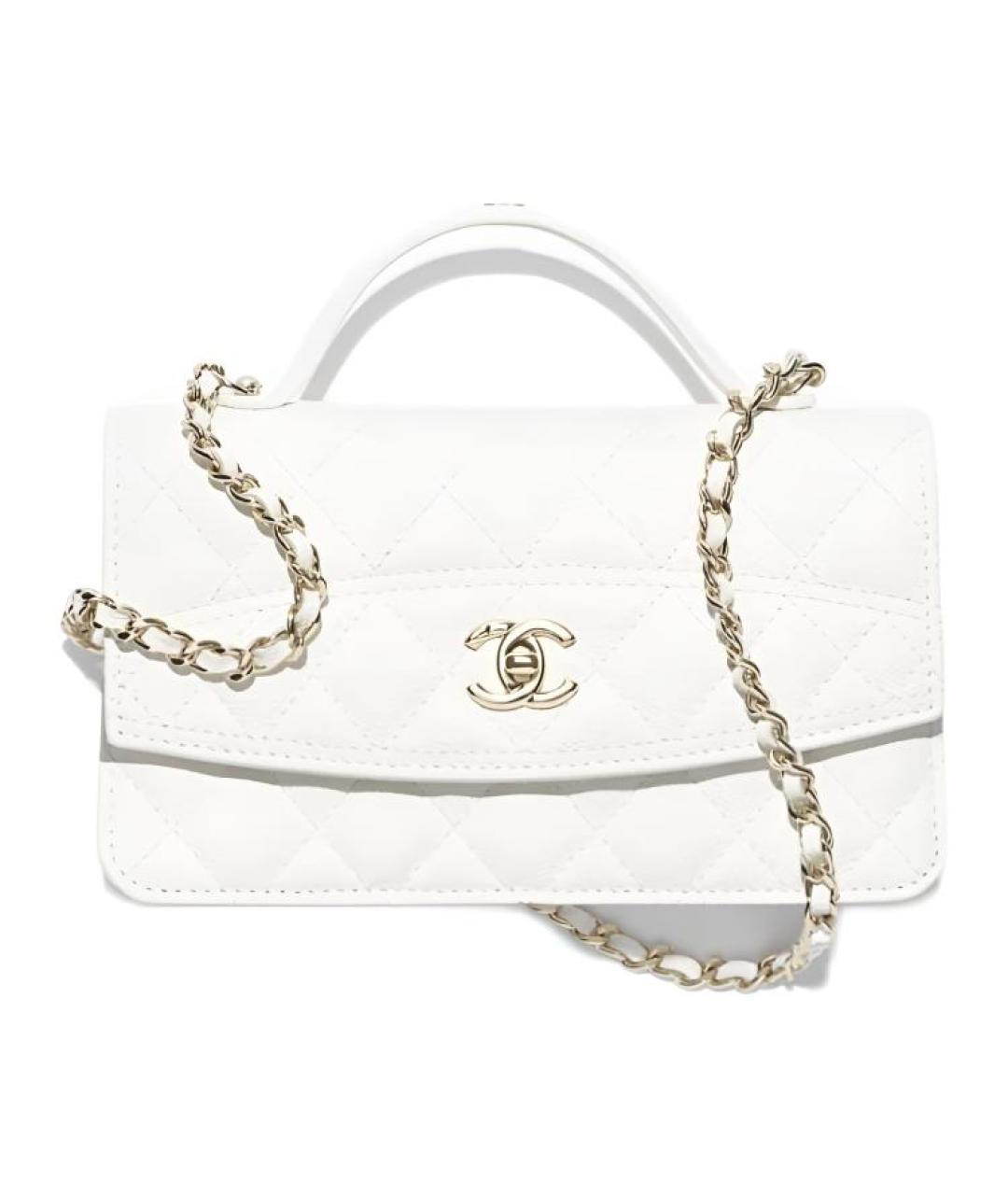 CHANEL Белая кожаная сумка через плечо, фото 1