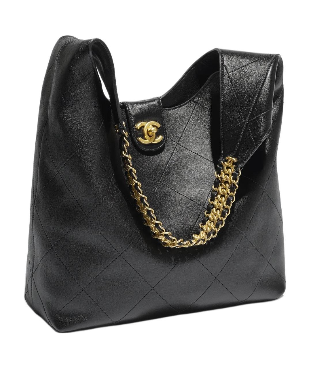 CHANEL Черная кожаная сумка с короткими ручками, фото 2